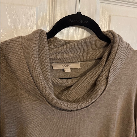 LOFT Charcoal Cowl Neck Sweater - Picture 2 of 3